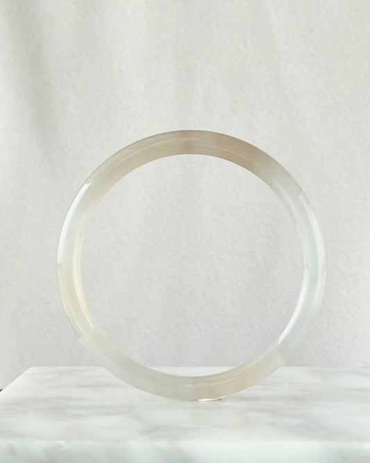 The Dawn Lotus 50.7mm Nephrite Bangle 晨曦初荷