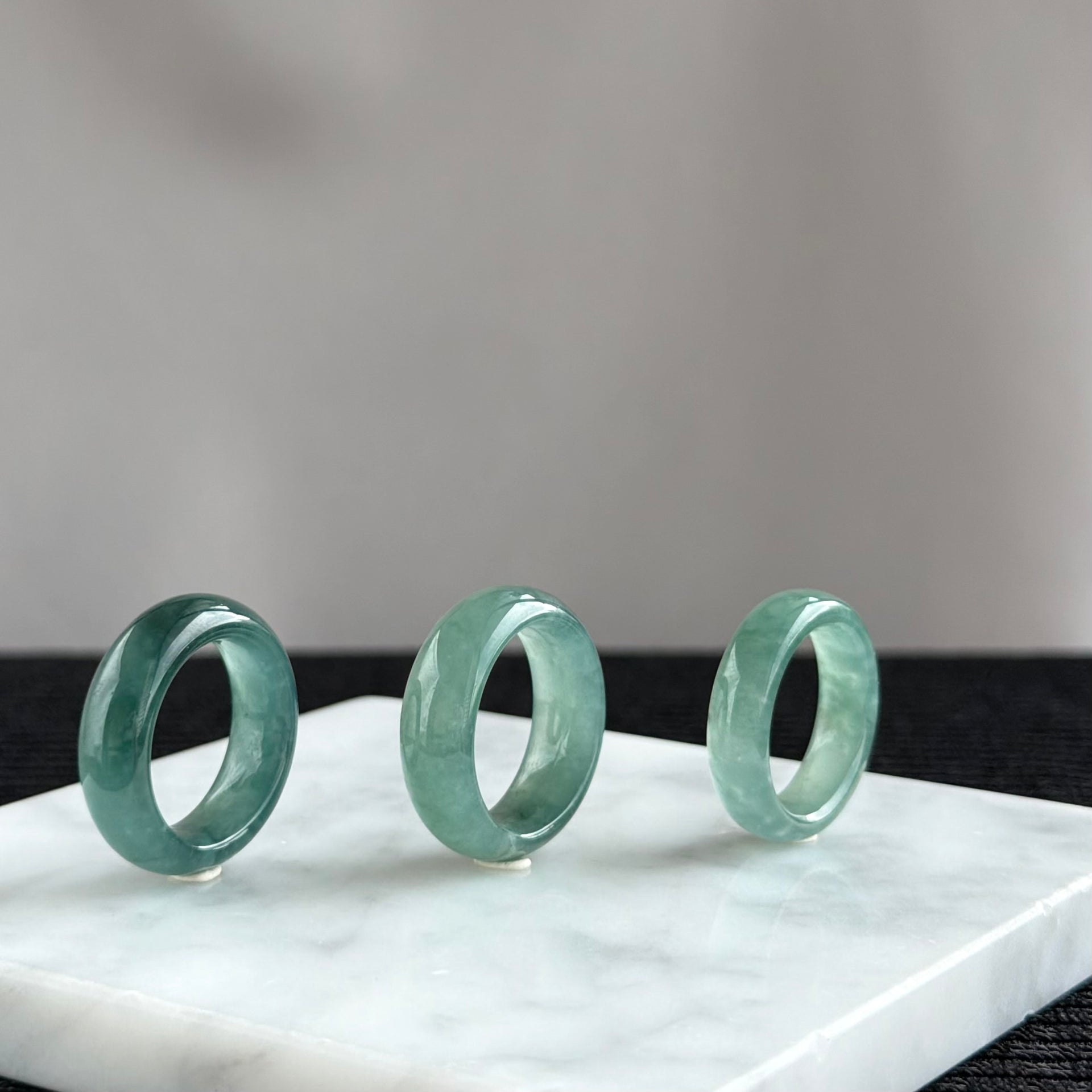 The Teal Aurora Jadeite Ring 翠影极光