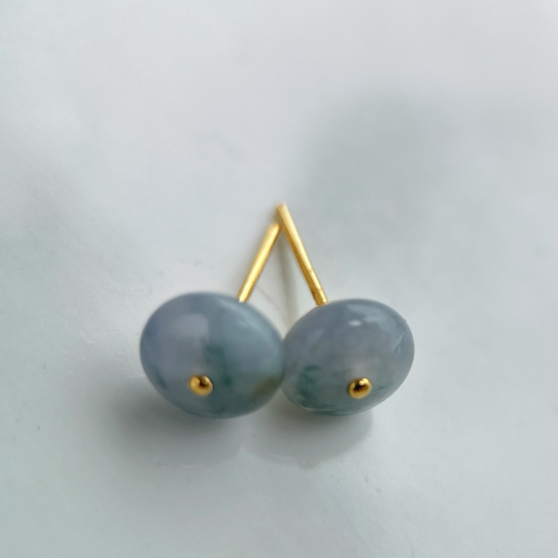 11689 Floral Jade Donut Earring with 22K Yellow Gold