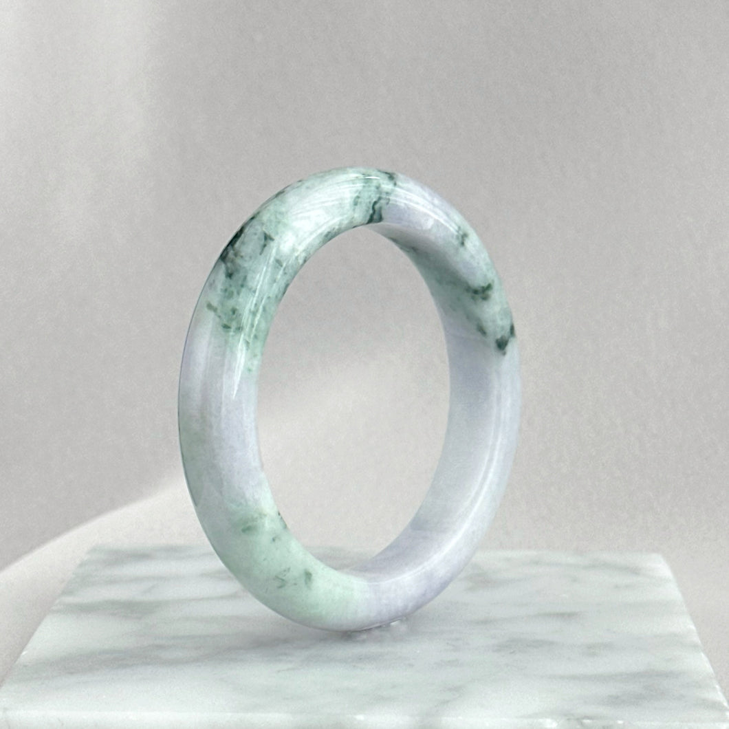 204553 52.0mm Colour of Spring Purple with Green Jadeite Bangle