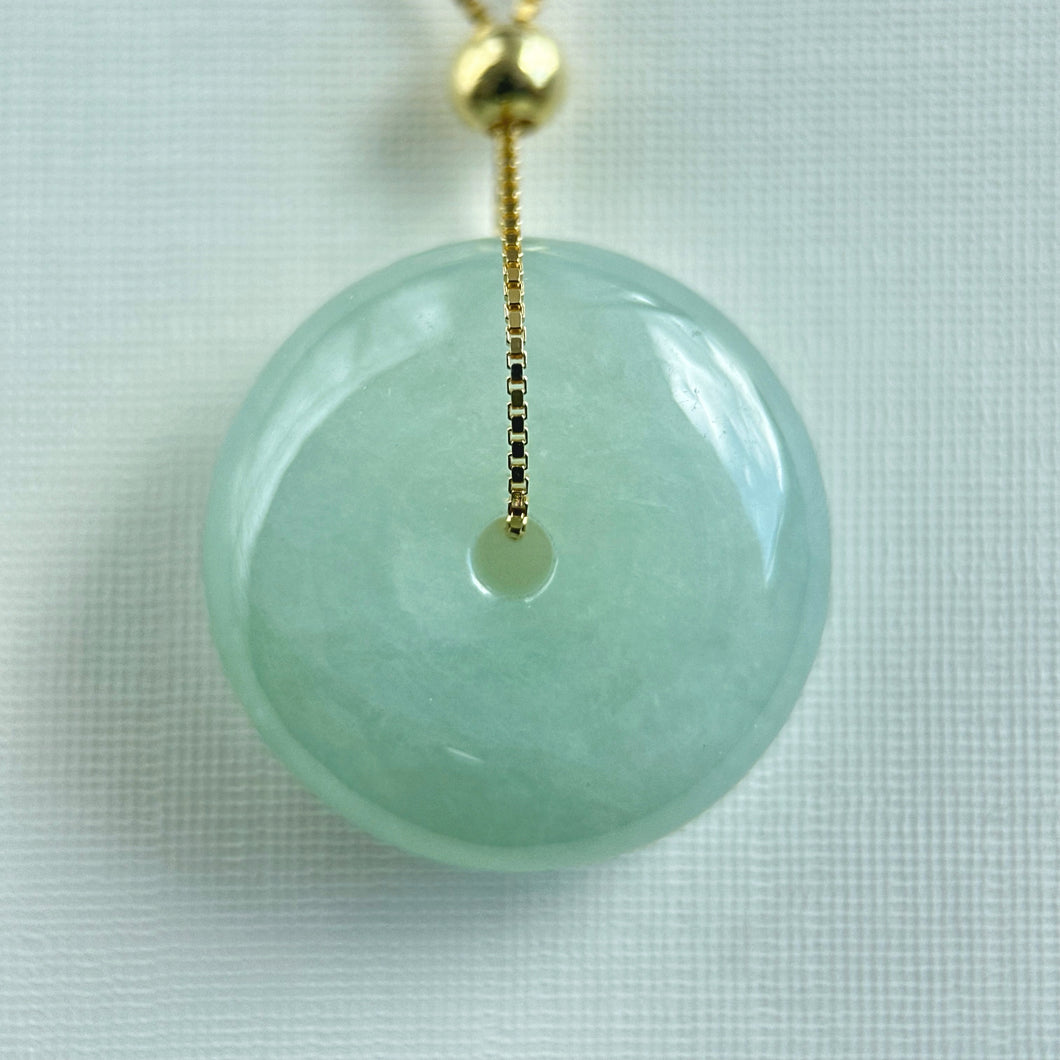 208588 Translucent Light Green Jadeite Donut Pendant