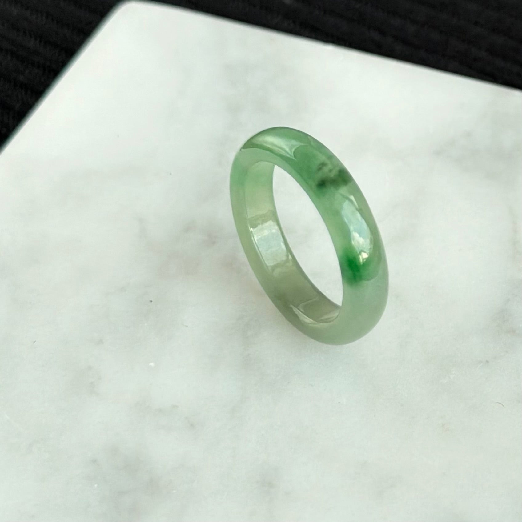 17.8mm Mossy Spring Jadeite Ring 苔春