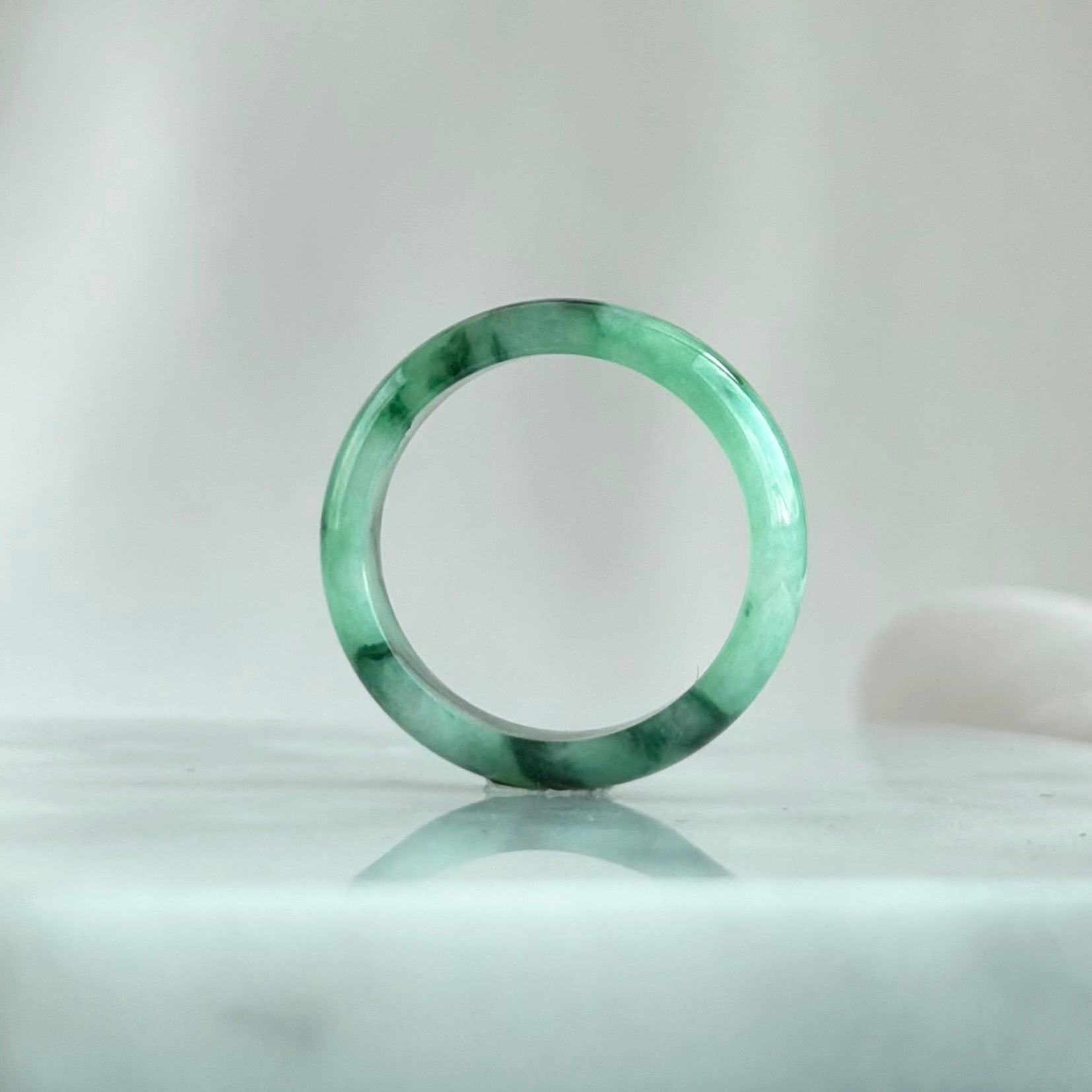 18.8mm Song of the Green Hills Jadeite Ring 青山吟