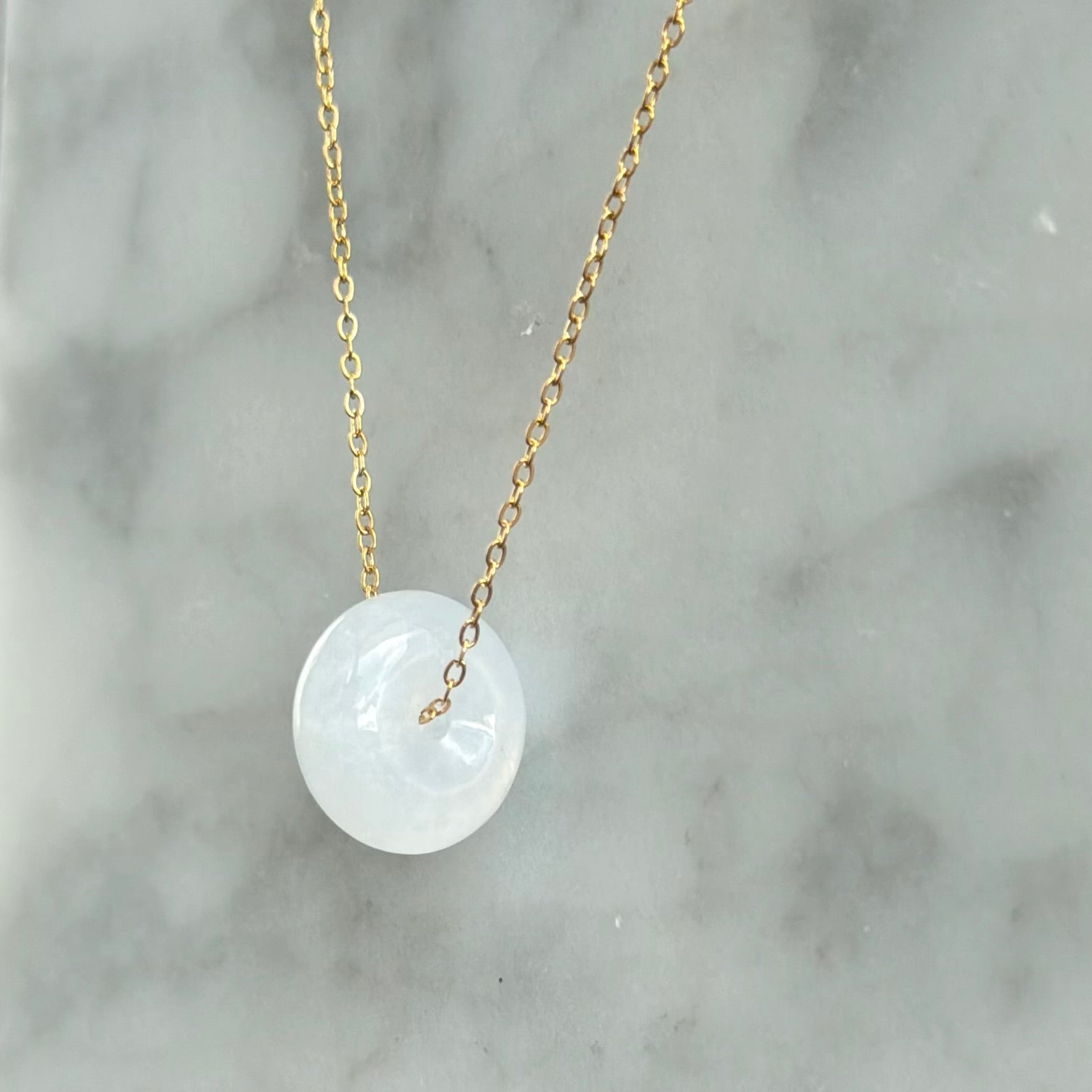 Snowmist Charm Jadeite Pendant 雪雾小环