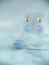 Load image into Gallery viewer, 90538 Lavender Jadeite Barrel Pendant
