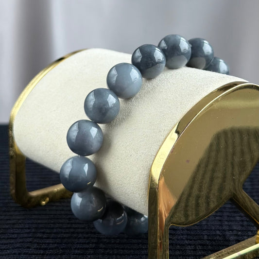 Grey Horizon 12.8mm Jade Bracelet 灰域天际