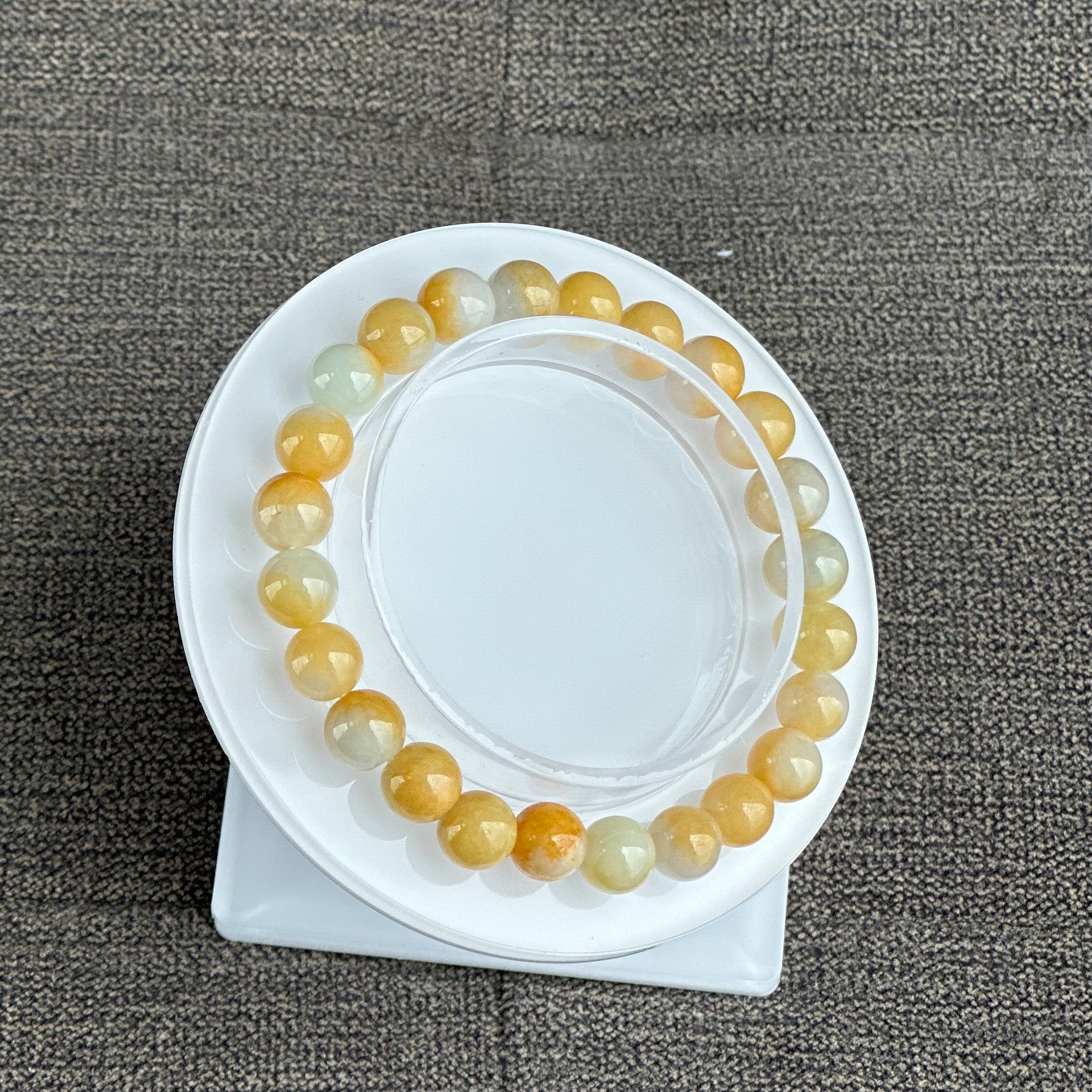 13288 Honey Toffee Type A Jadeite Beaded Bracelet