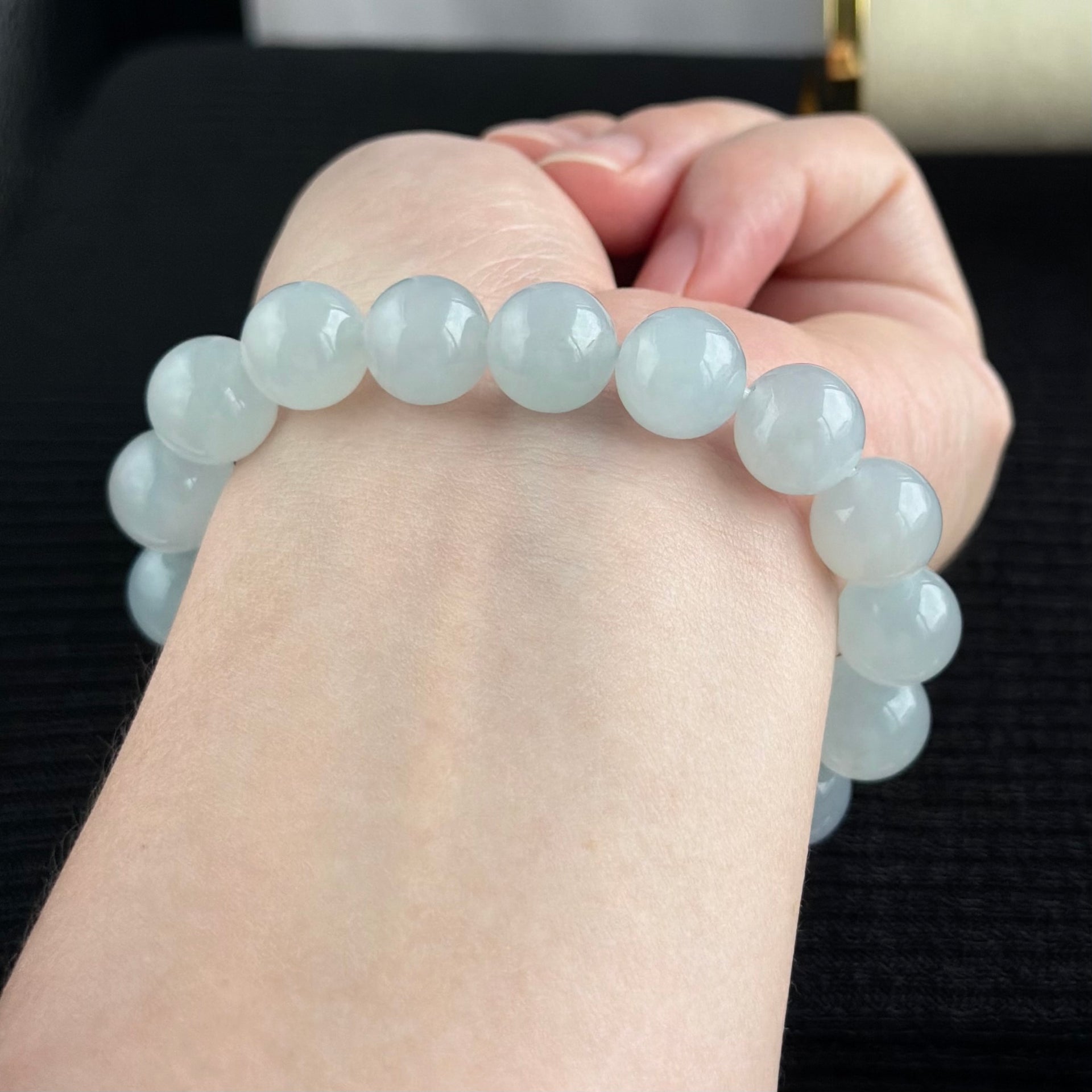 Lunar Drift 12.0mm Jadeite Bracelet 月澜浮光