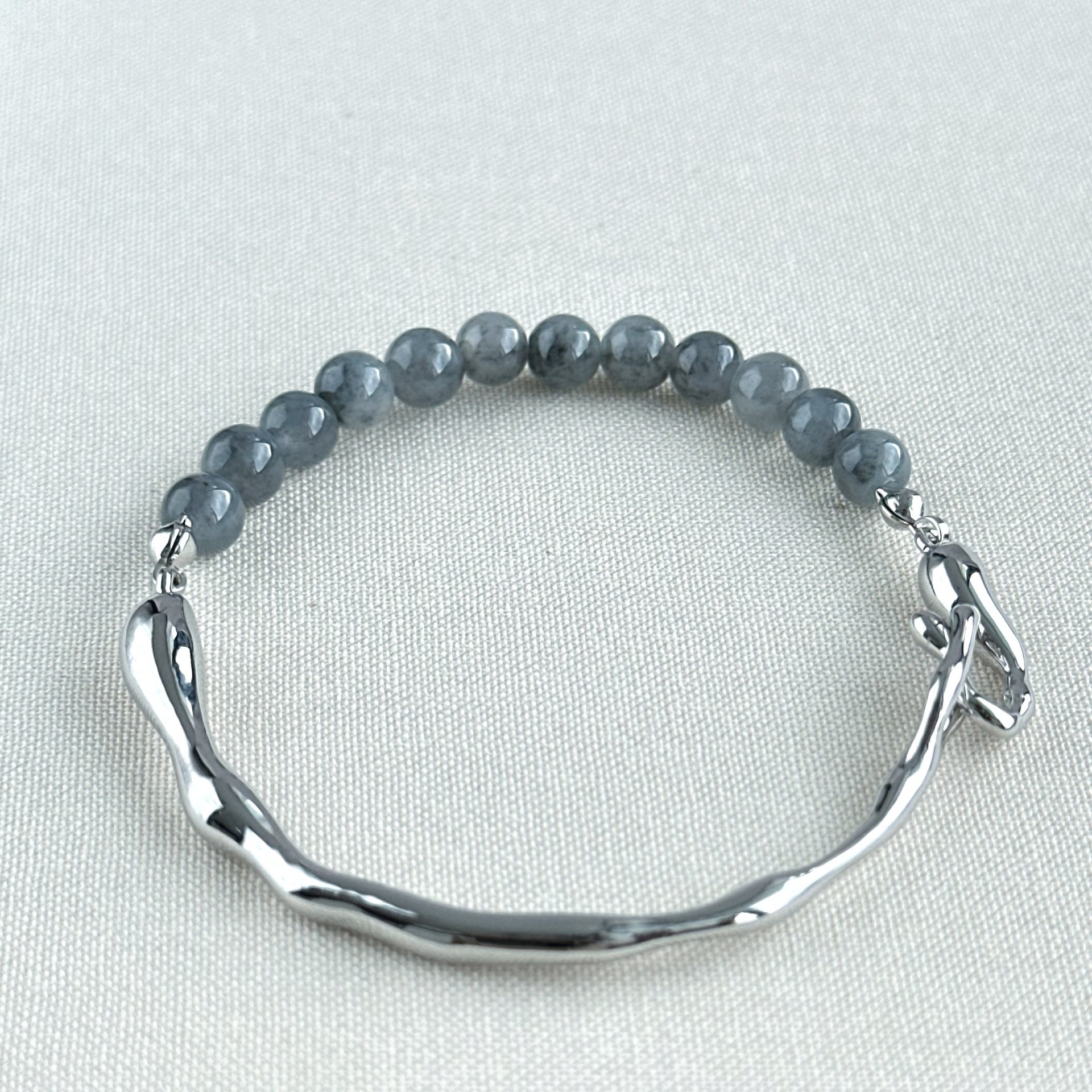 Moonshadow Arc Jadeite Cuff Bracelet