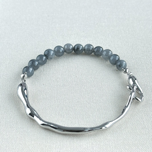 Moonshadow Arc Jadeite Cuff Bracelet