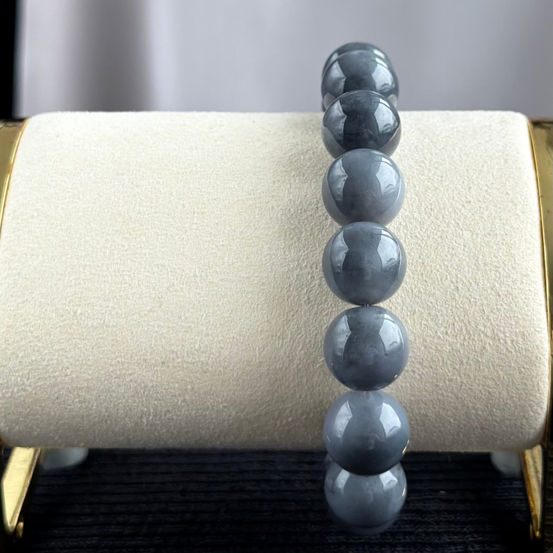 Grey Horizon 12.8mm Jade Bracelet 灰域天际