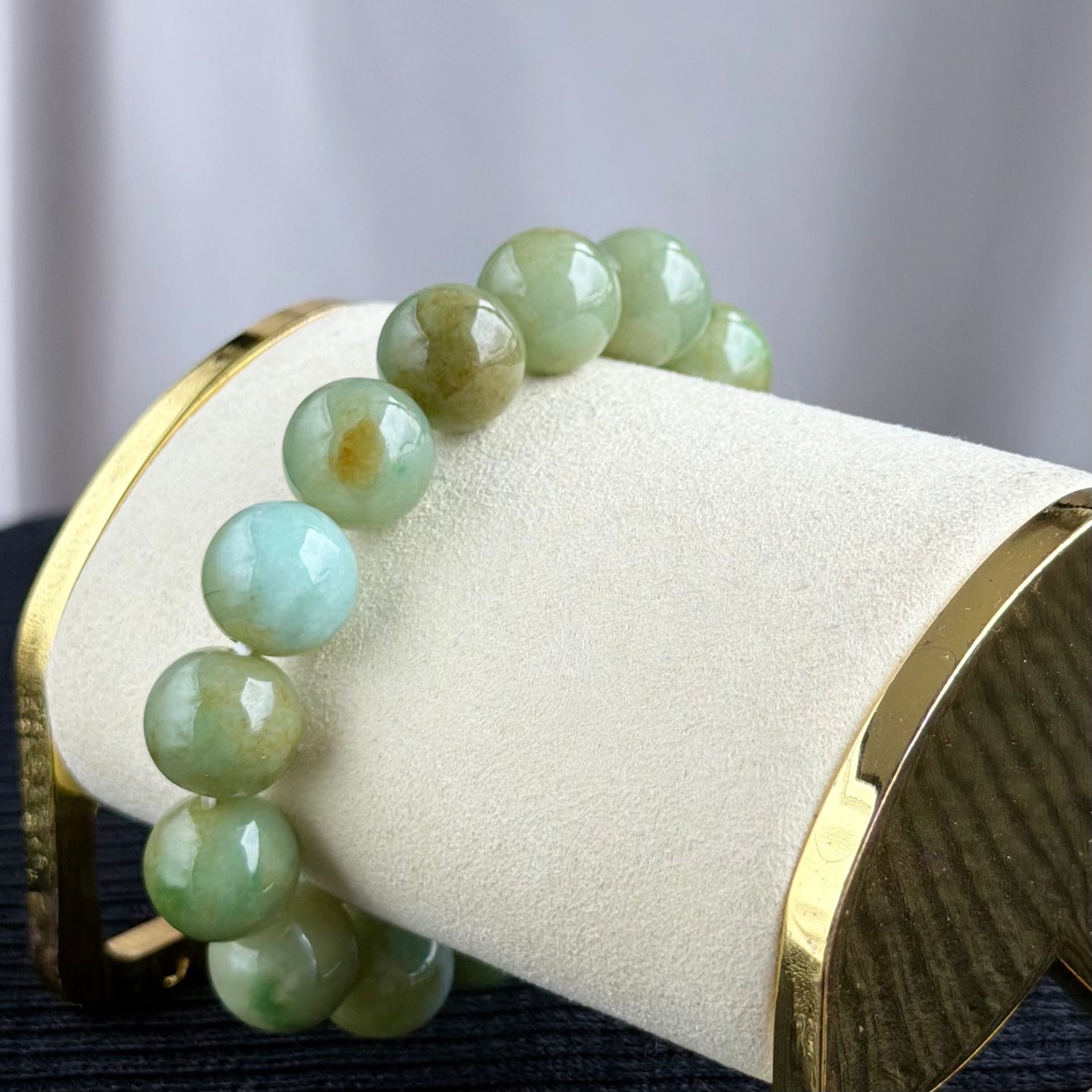 Whispers of an Ancient Forest 13.5mm Jadeite Bracelet 幽林古语
