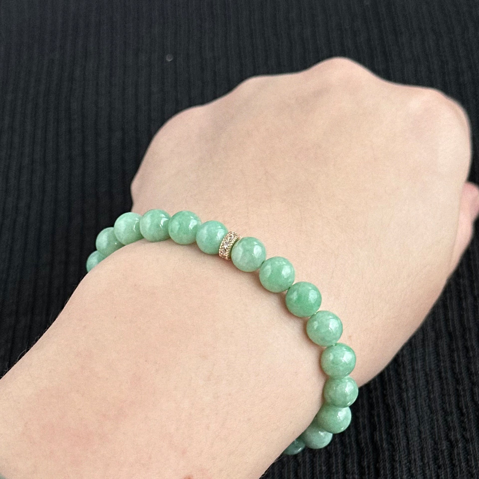 Green Sonata 7.5mm Jadeite Bracelet 绿之奏鸣