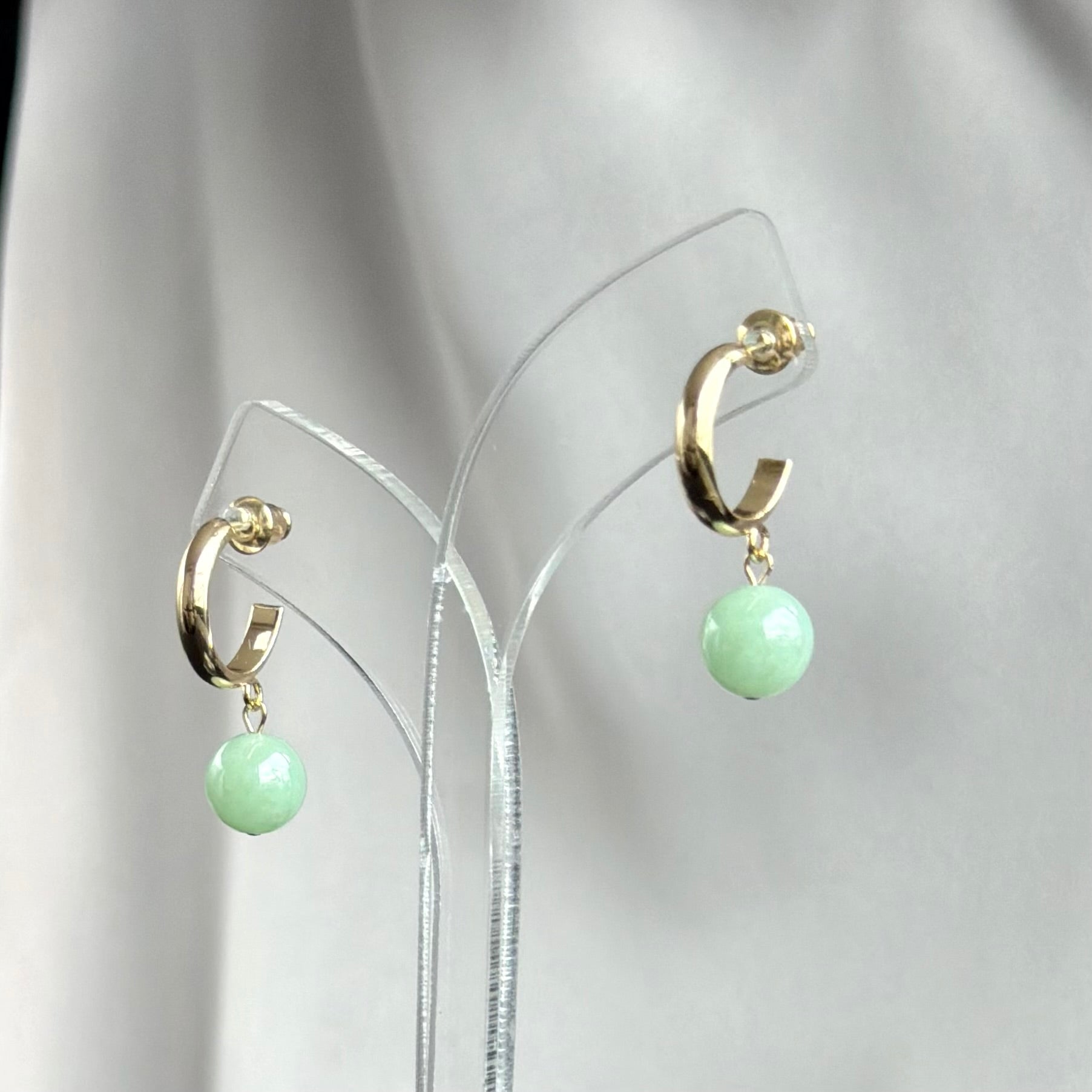Morning Garden Jadeite Earrings 晨园清韵