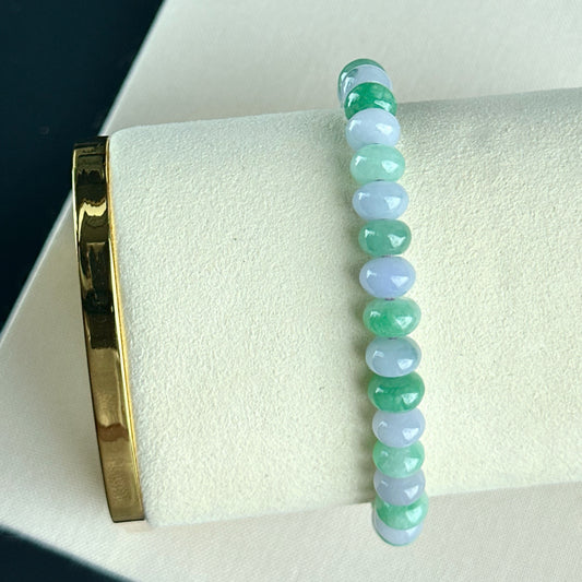 100233 Chun Cai 春彩 Type A Jadeite Beaded Bracelet