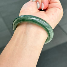 Load image into Gallery viewer, 31957 56.6mm Emerald Ocean’s Whisper Bluish Green Jadeite Bangle
