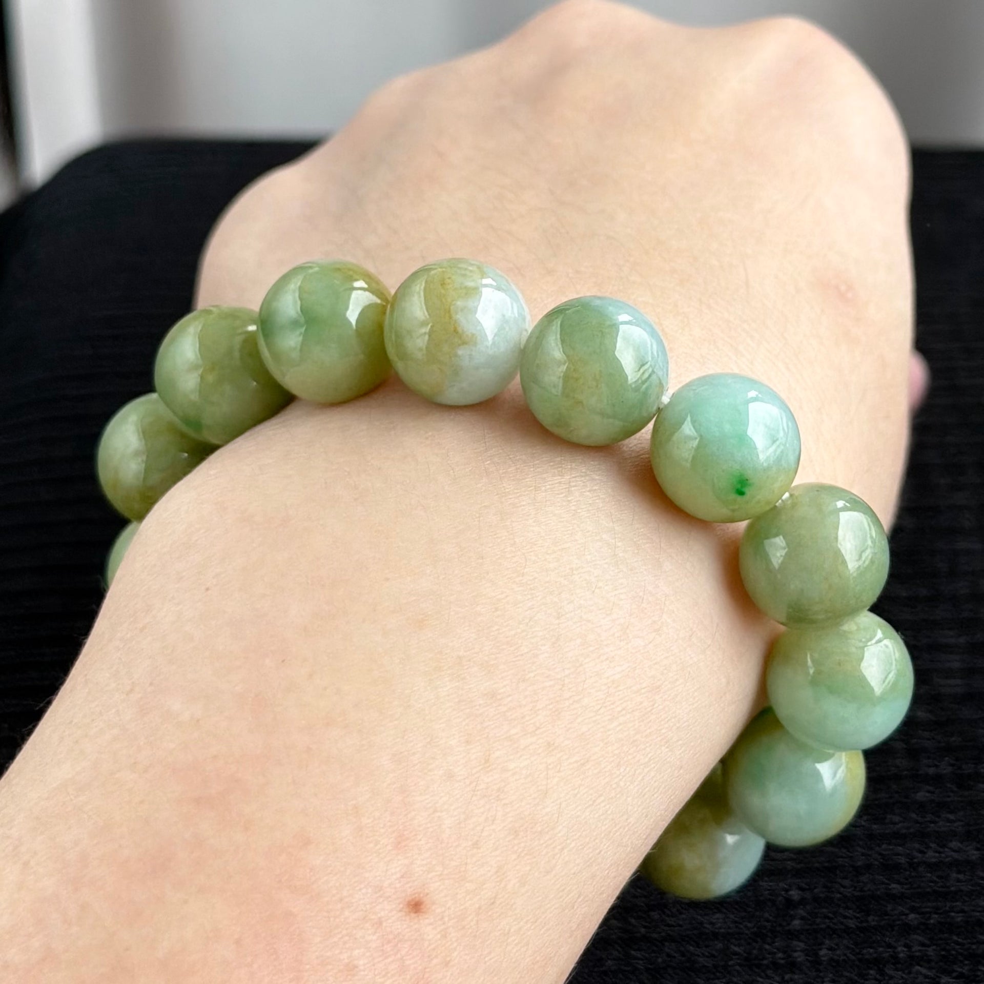 Whispers of an Ancient Forest 13.5mm Jadeite Bracelet 幽林古语