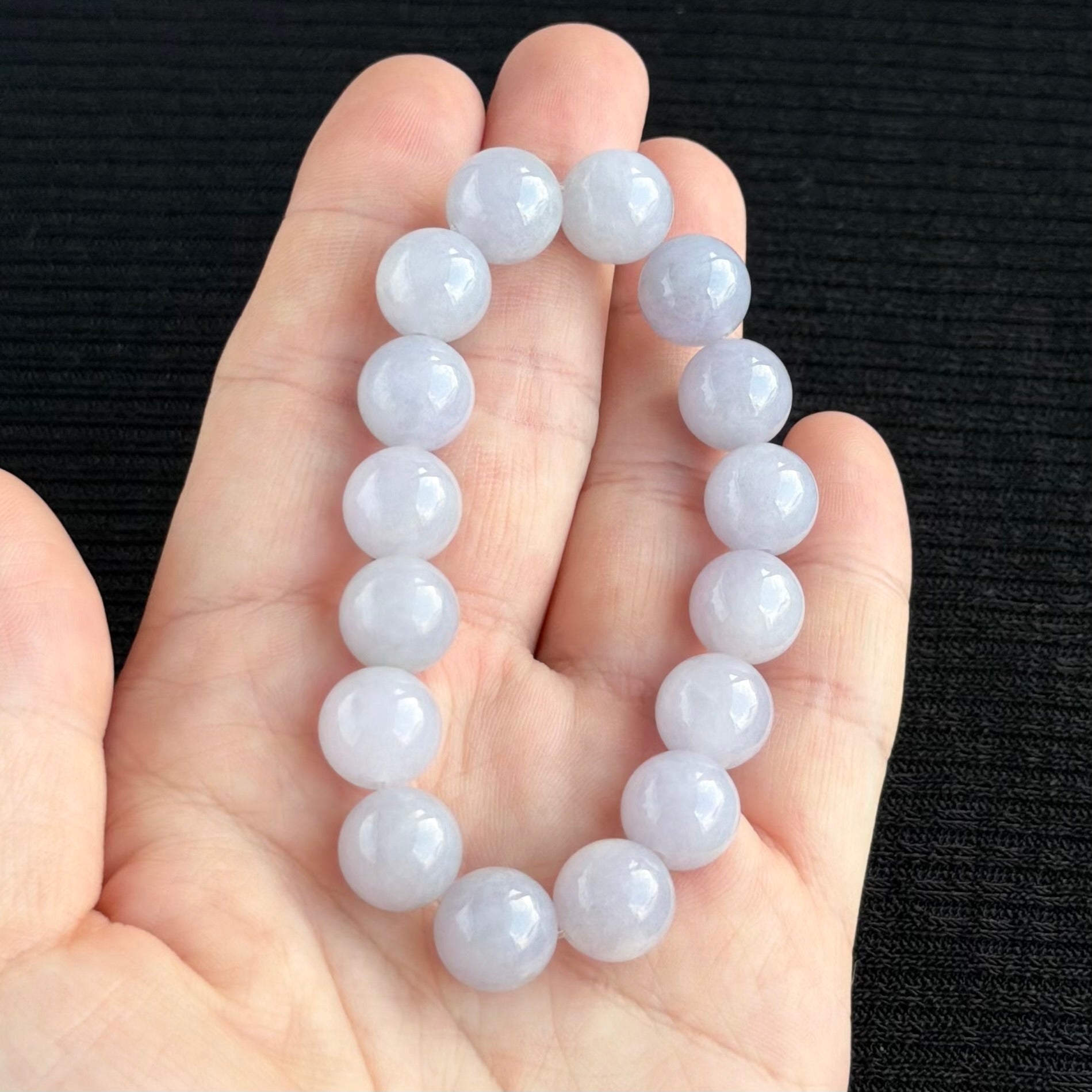 The Violet Empress Strand 12.0mm Jadeite Bracelet 紫韵天香
