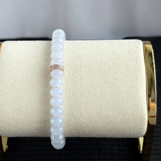 Winter Lilac Dew 7.7mm Jade Bracelet 冬薰露
