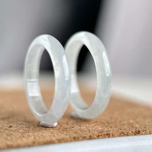 Slim Icy White Jadeite Ring