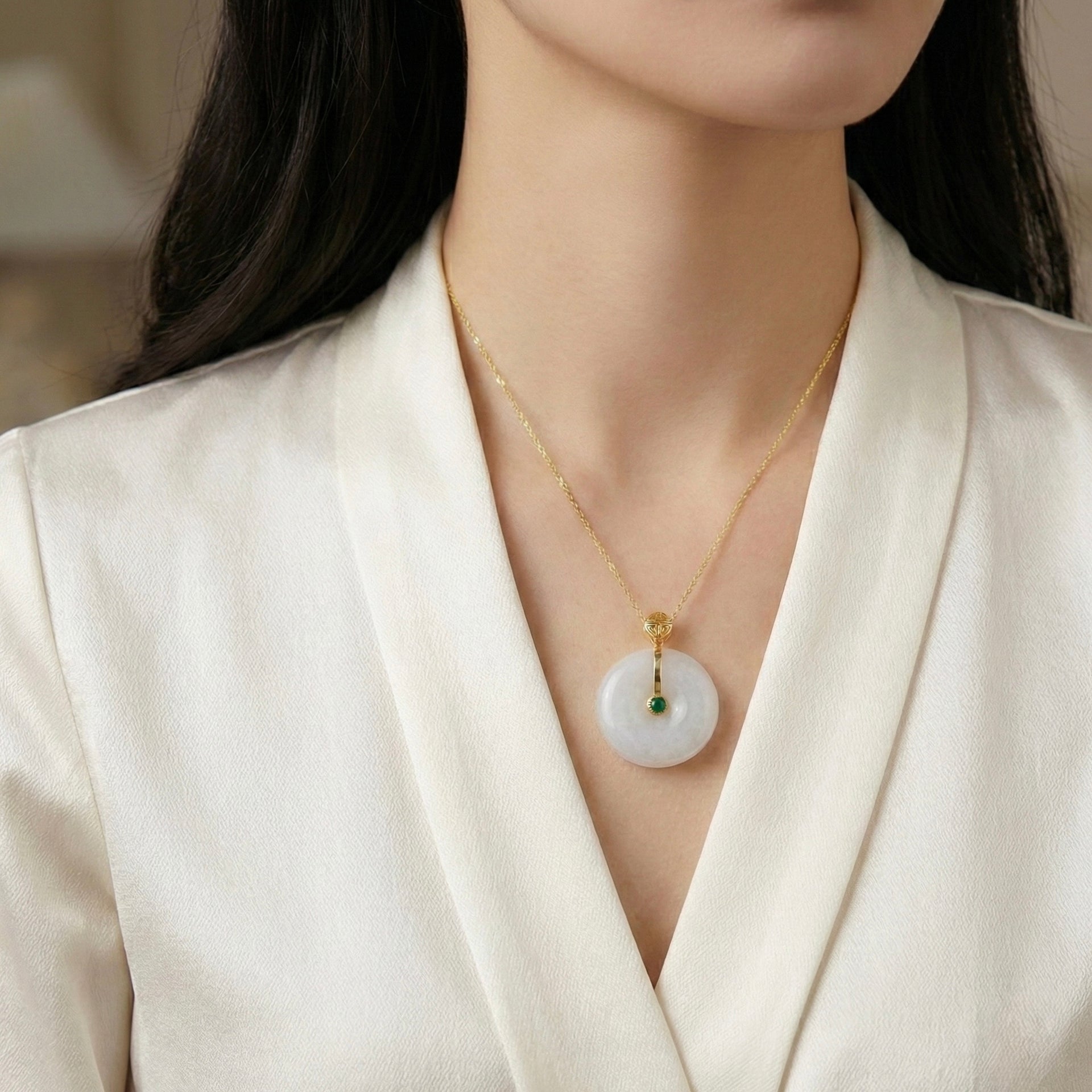 Stillwater Light Jadeite Pendant 静水微光
