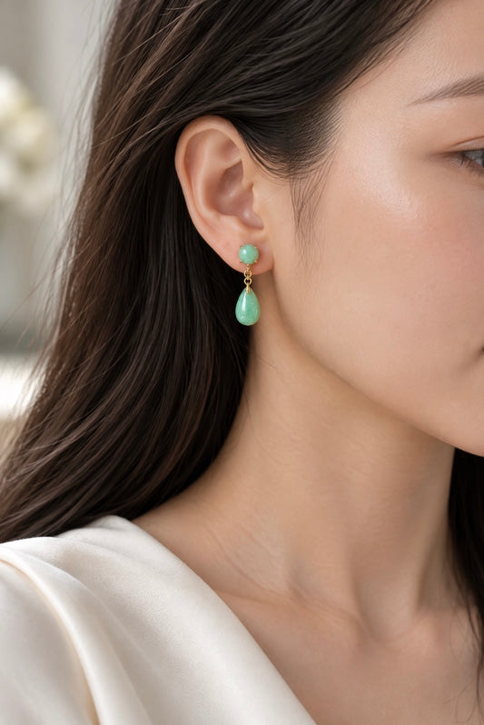 Spring Grace Jadeite Earrings 春姿翠影