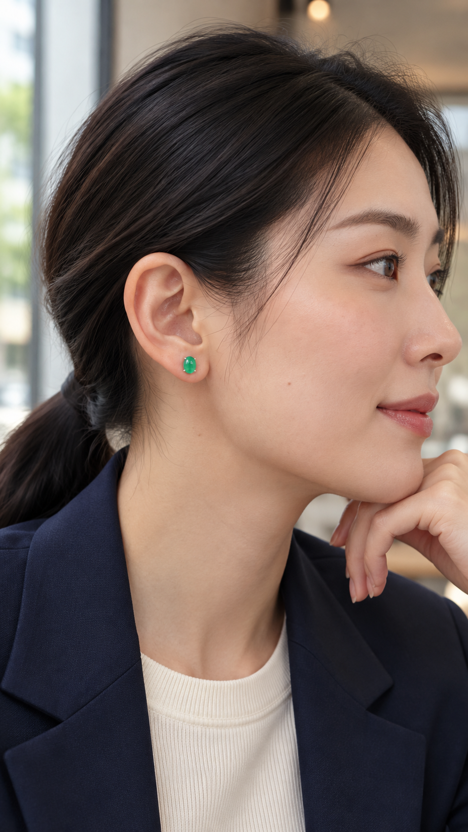 Violet Aura Jadeite Earrings 紫气东来 (Preview)