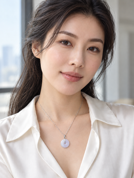 Full Moon Reunion Lavender Jadeite Pendant 花好月圆