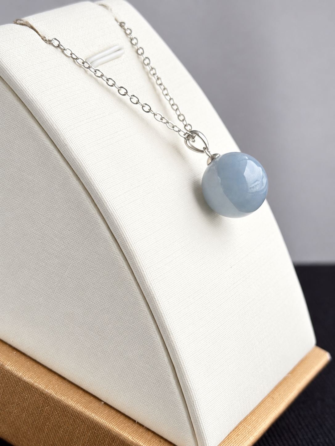 Misty Rain Jadeite Bead Pendant 烟雨