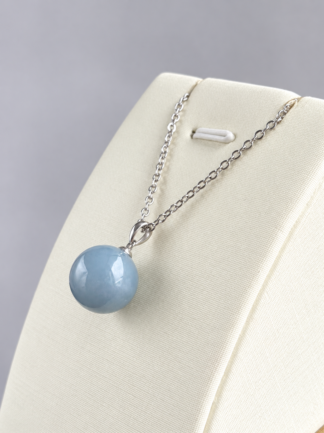 Misty Rain Jadeite Bead Pendant 烟雨