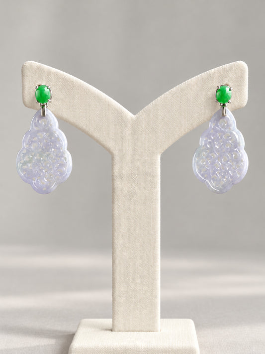 Violet Aura Jadeite Earrings 紫气东来