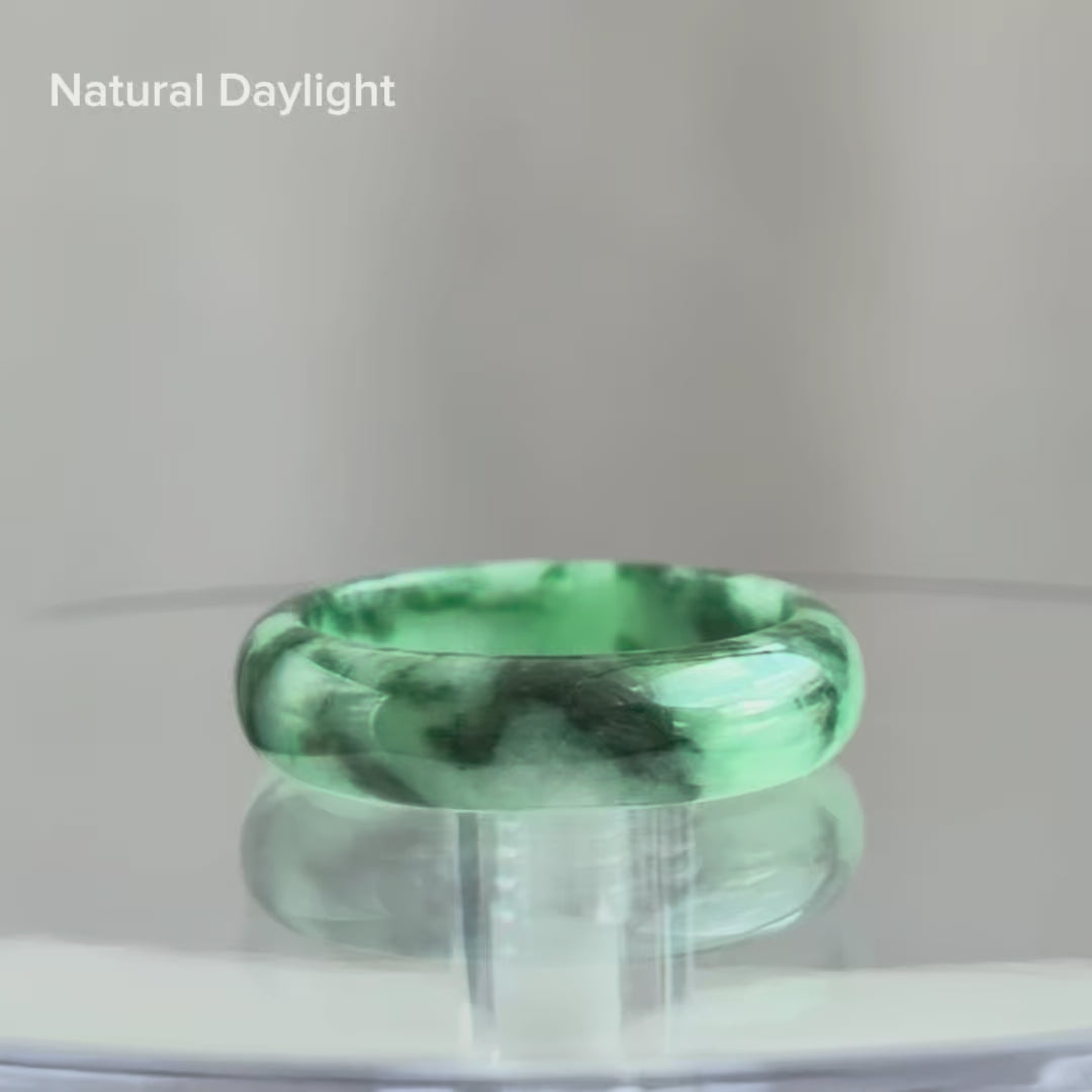 18.8mm Song of the Green Hills Jadeite Ring 青山吟