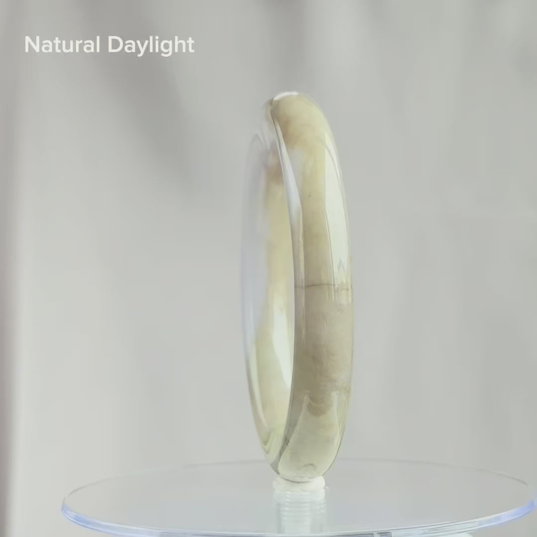 112855 55.0mm Rare Dual Tone Rounded Jade Bangle
