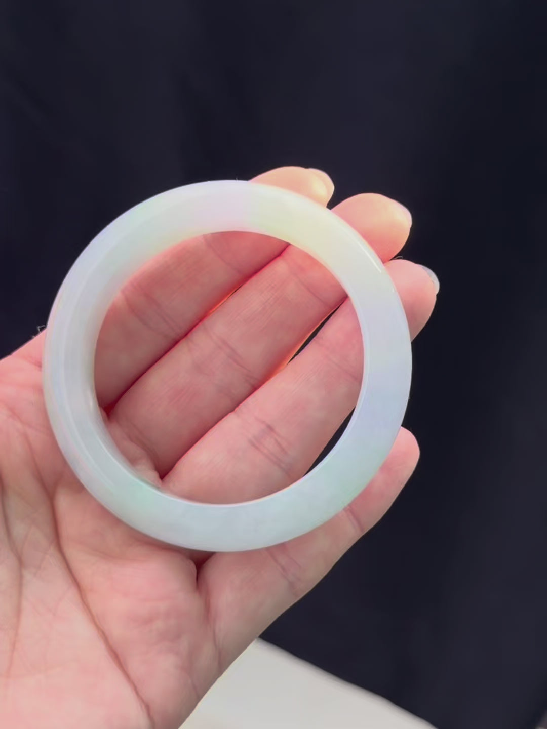 Twilight at Giverny 55.5mm Jadeite Bangle 莫奈暮色 (Preview)