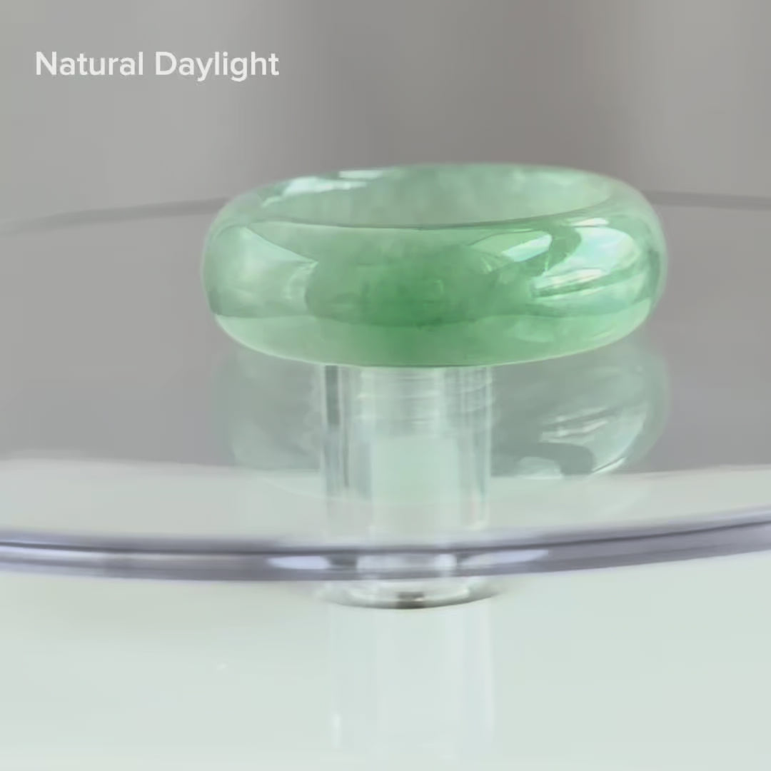18.2mm Green Mirage Jadeite Ring 翠幻