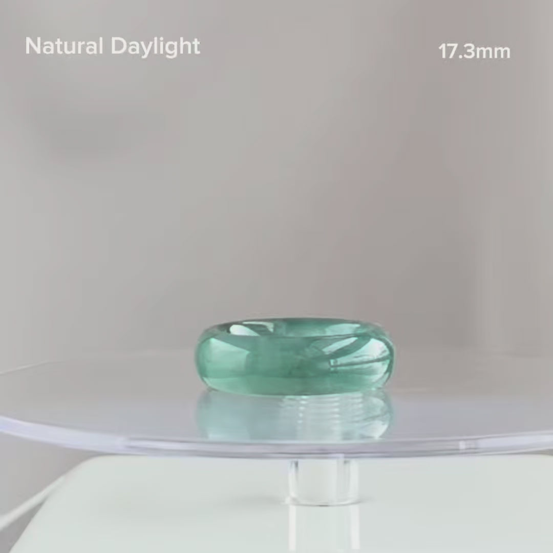 The Teal Aurora Jadeite Ring 翠影极光
