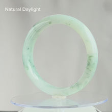 Load and play video in Gallery viewer, 30859 58.8mm White with Green Florals Jadeite Bangle
