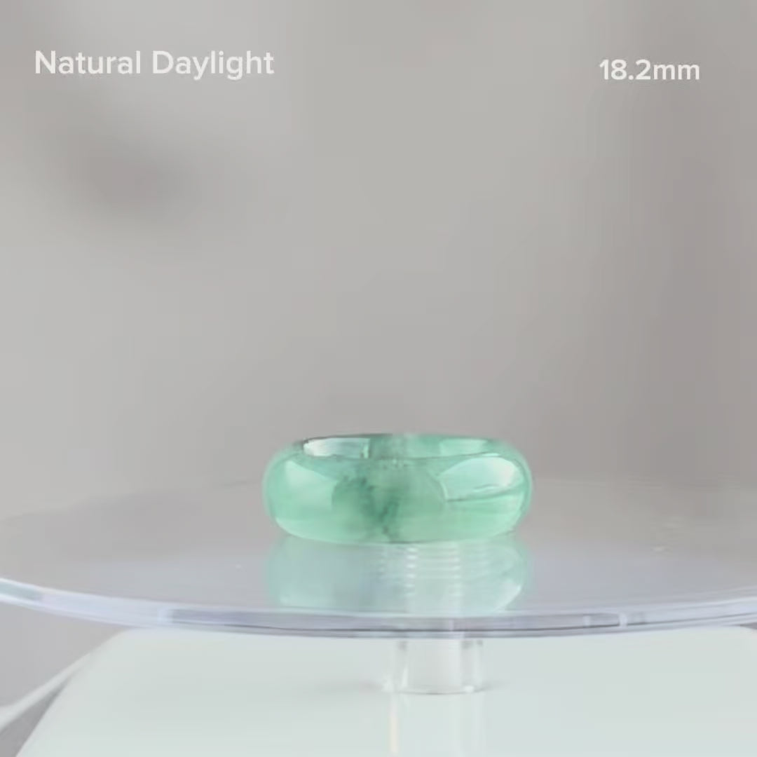 The Teal Aurora Jadeite Ring 翠影极光