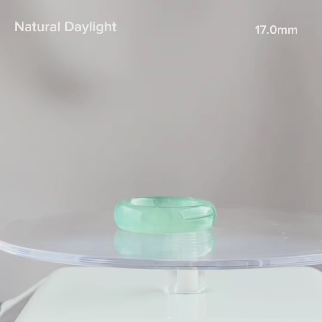 The Teal Aurora Jadeite Ring 翠影极光
