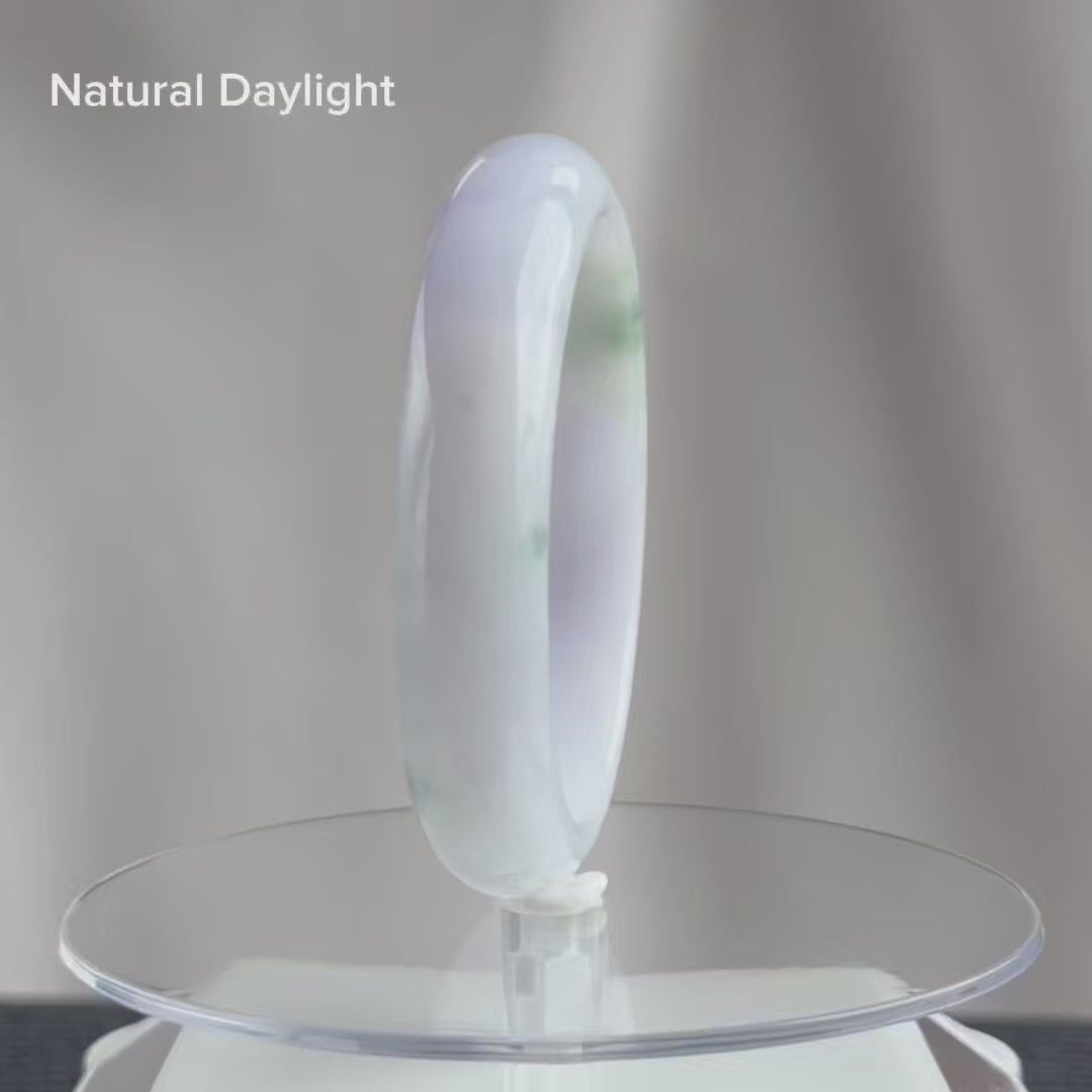 Orchids in the Hidden Valley 53.9mm Jadeite Bangle 幽谷兰香