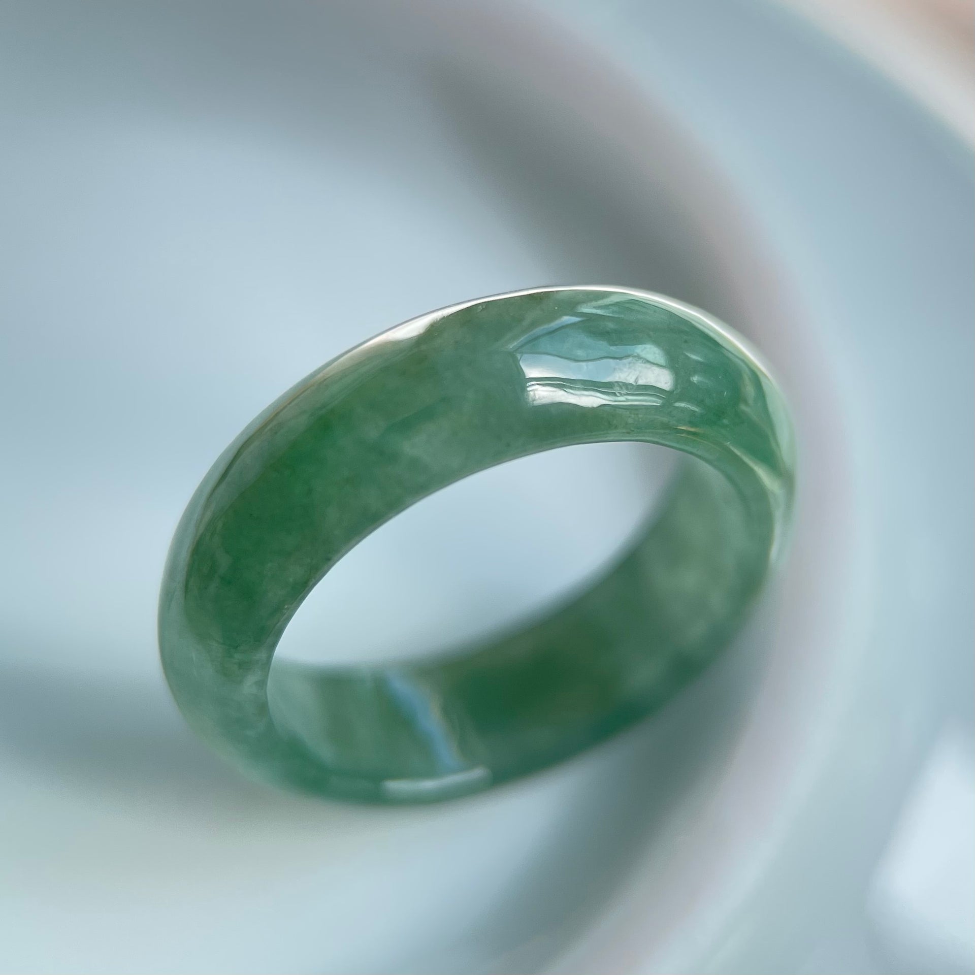 62332 Sea Green Type A Jadeite Ring