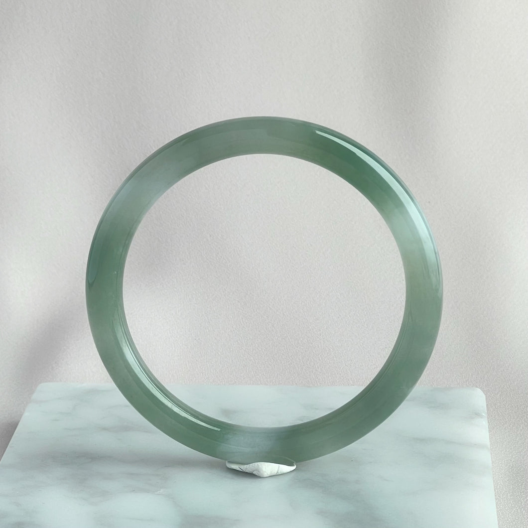 42055 55.5mm Highly Translucent Light Grape Green Jadeite Bangle
