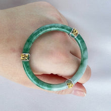 Load image into Gallery viewer, 70355 54.5mm Chantilly Lace Series Slim Cut Green Rounded Jadeite Bangle
