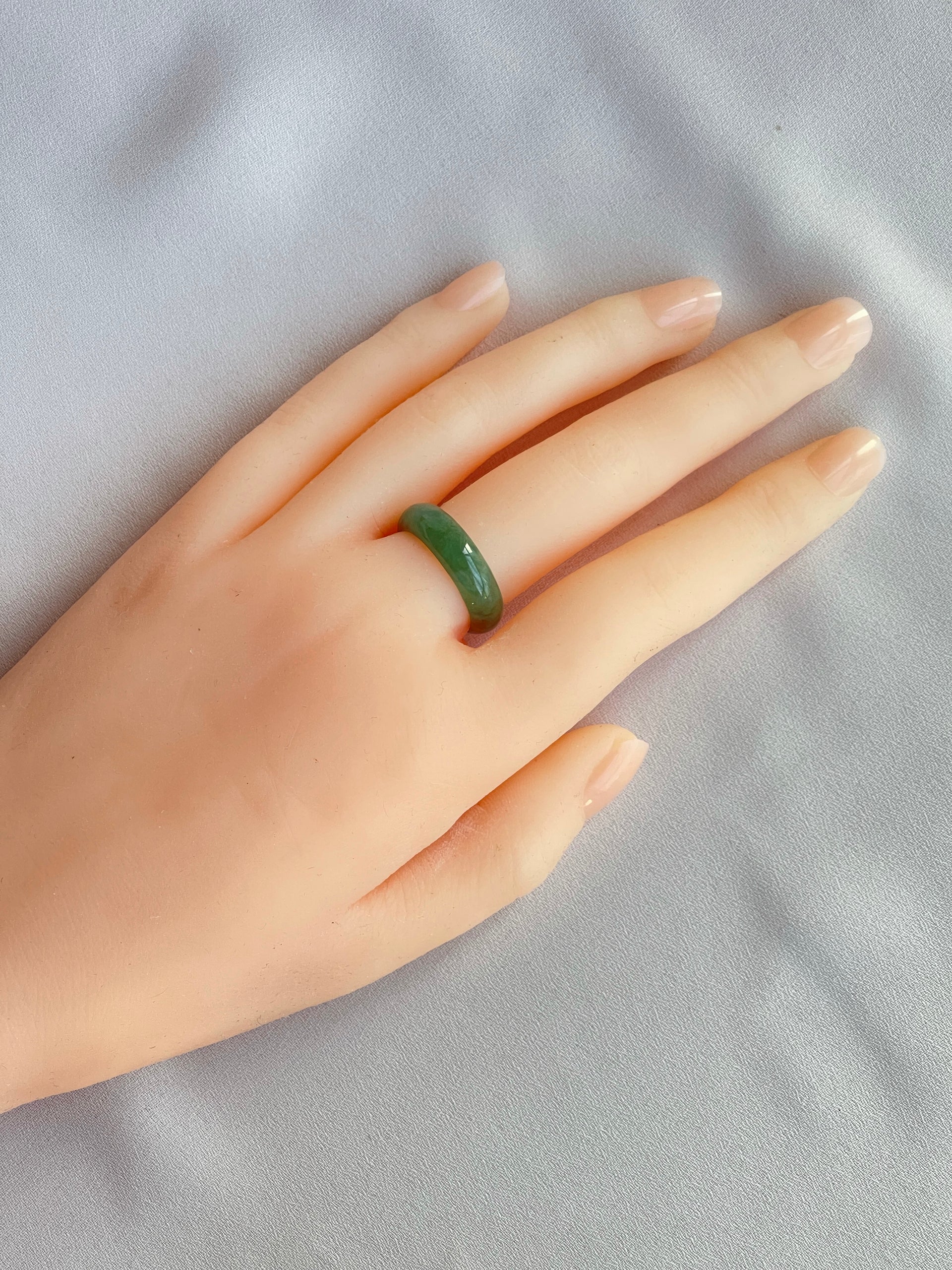 62332 Sea Green Type A Jadeite Ring