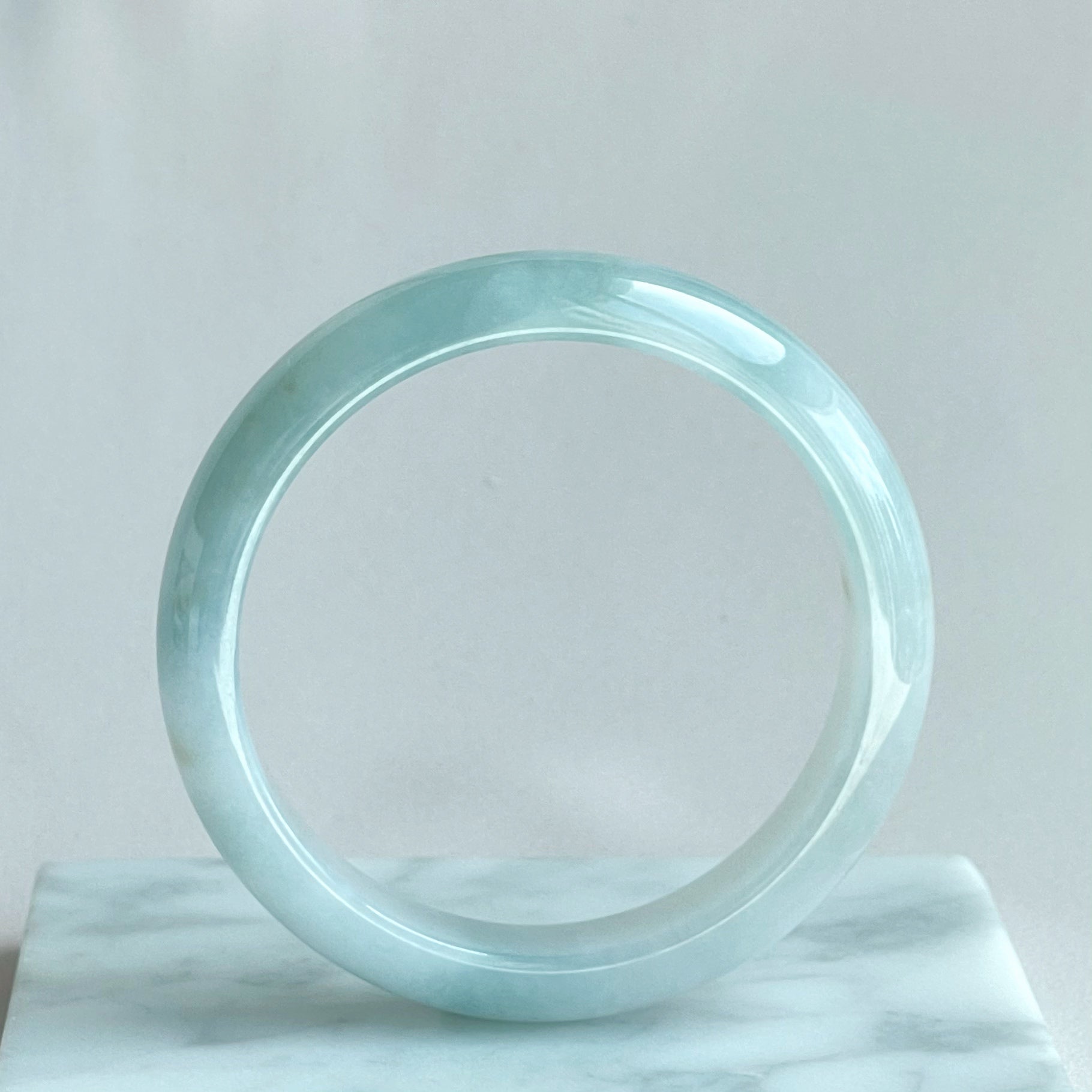 Light Blue Jade Bangle | 55mm (NJBA023) – New Jade
